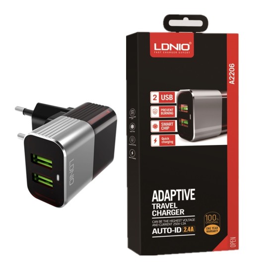 LDNIO A2206 φορτιστής usb 2.4A LDNIO A2206 φορτιστής usb 2.4A