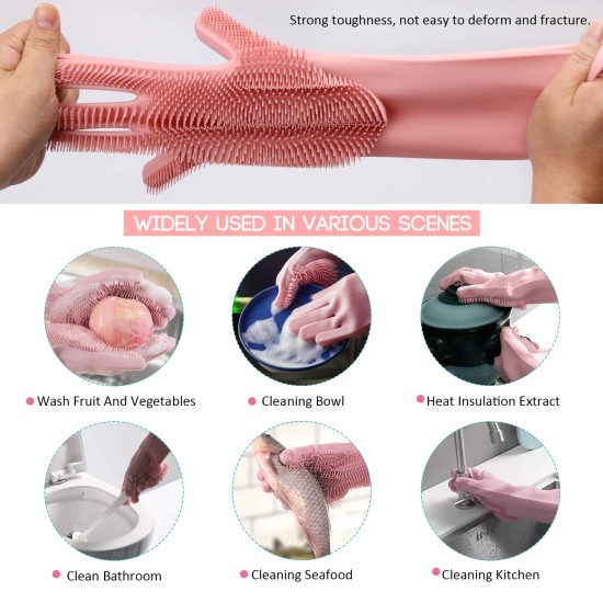 Μαγνητικά γάντια καθαρισμού σιλικόνης με απορροφητικό πλύσης