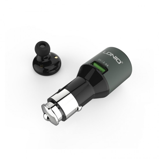 Handsfree Bluetooth Ακουστικό Ψείρα & USB Ταχύ – Φορτιστής 2,4A Αυτοκινήτου LDNIO Handsfree Bluetooth Ακουστικό Ψείρα & USB Ταχύ – Φορτιστής 2,4A Αυτοκινήτου LDNIO