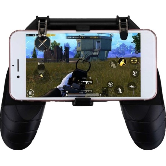 W18 PUBG Four-finger Operation Gamepad Phone Holder - Black 4382