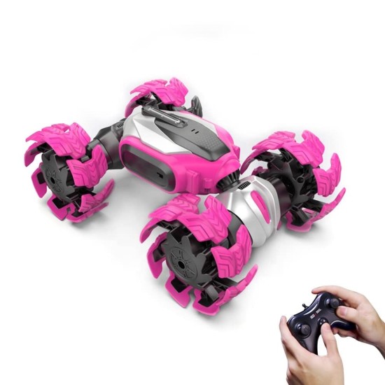 Stunt Motion Twisted RC Car, 2.4Ghz Remote Control Climbing Car 4WD Deformation with Music Dance Light Dual Sided Pink Stunt Motion Twisted RC Car, 2.4Ghz Remote Control Climbing Car 4WD Deformation with Music Dance Light Dual Sided Pink