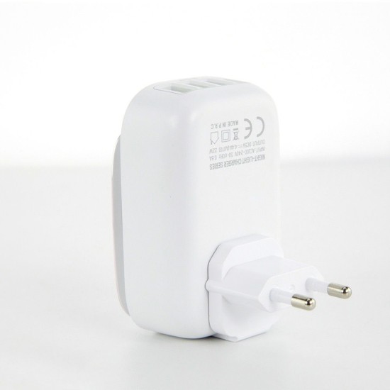 Φορτιστής πρίζας με 4 θύρες USB 4.4Α και καλώδιο micro USB Fineblue F-CT08