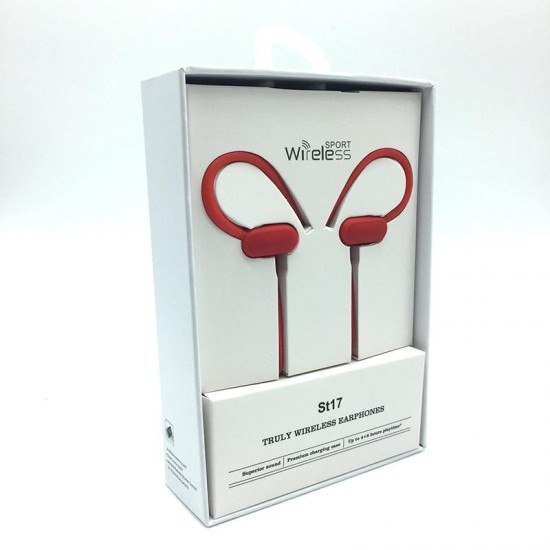 ST-17 Αθλητικό Ear Ear Hook Bluetooth V4.2 RED ST-17 Αθλητικό Ear Ear Hook Bluetooth V4.2 RED