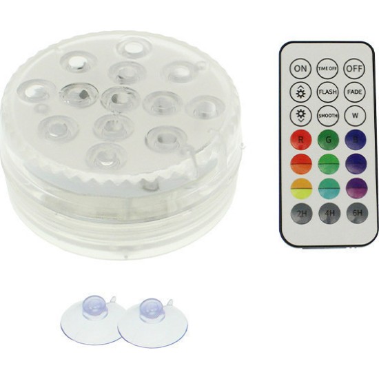 LED Φορητό RGB POD 13 SMD 4.5V 3W IP65 με Χειριστήριο OEM