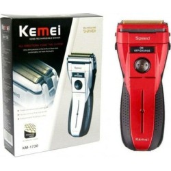 Επαναφορτιζόμενη Ξυριστική Μηχανή - KEMEI KM-1730 Red Black
