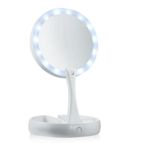 Υπερμεγενθυντικός LED Φωτιζόμενος Πτυσσόμενος Καθρέφτης Διπλής Όψεως - My Fold Away Mirror