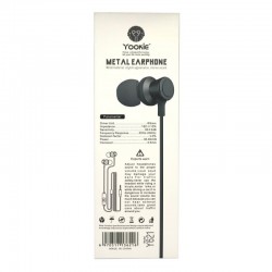 Hands-Free Ακουστικά Yookie Y621 In-ear Metal Earphone Μαύρο