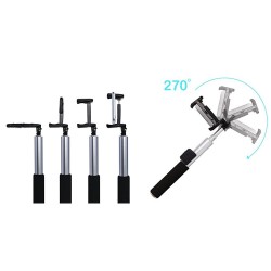 Selfie Stick Remax RP-P4 Bluetooth (Πολύ-Λειτουργικό) Αλουμινίου – Ροζ