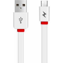 Awei Flat USB to micro USB Cable Μαύρο 1m (CL-950) Λευκό