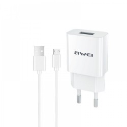 Φορτιστής Awei C-810 με Kαλώδιο Micro Usb 2.4A (Άσπρο)