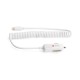 GRIFFIN USB CAR CHARGER 2.1A WITH IPHONE SPIRAL CABLE 1M AND USB PORT WHITE (GRIFFIN)