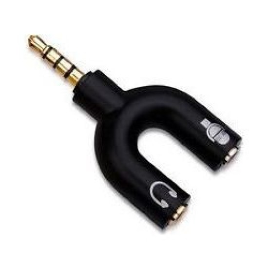 Αντάπτορ 3.5mm Stereo Splitter Audio to Mic & Headset Jack QH-C1190 Μαύρο Αντάπτορ 3.5mm Stereo Splitter Audio to Mic & Headset Jack QH-C1190 Μαύρο