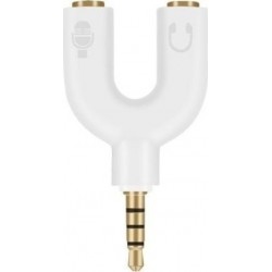 Αντάπτορ 3.5mm Stereo Splitter Audio to Mic & Headset Jack QH-C1190 Άσπρο