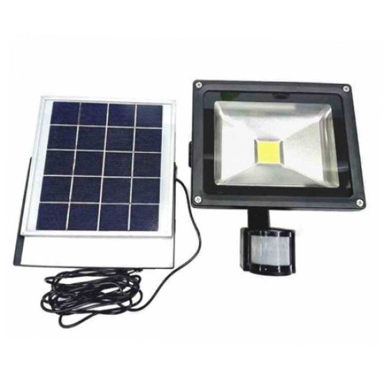 Solar αυτόνομος ηλιακός προβολέας 10W ip65 6000k με ανιχνευτή κίνησης- φωτός λευκό OEM - SL10PIR