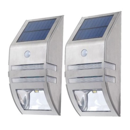 Ηλιακό Φωτιστικό LED Inox με Αισθητήρα Κίνησης & Φωτός