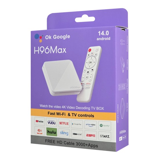 H96 Max TV Box H96 MAX H313 H96MAX-H313 4K UHD με WiFi USB 2.0 2GB RAM και 16GB Αποθηκευτικό Χώρο με Λειτουργικό Android 14.0 και Google Assistant