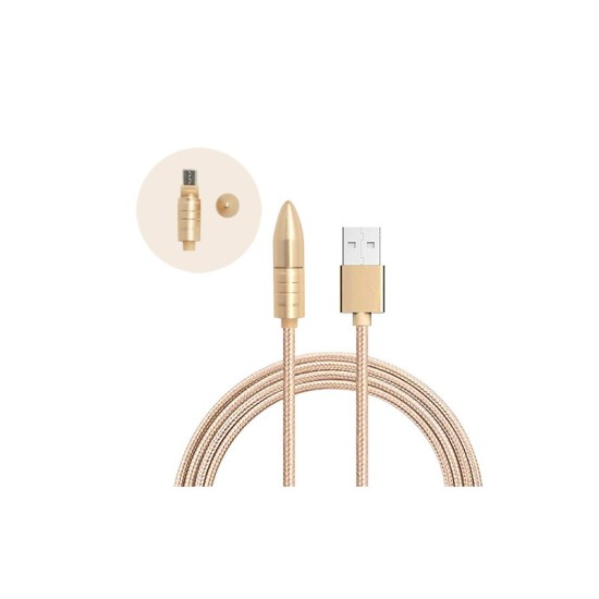 mizoo (X26) Bullet Καλώδιο Γρήγορης φόρτισης & μεταφοράς δεδομένων USB 2.0 to micro USB (1m) - Χρυσό.