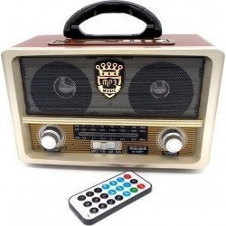 Retro Φορητό Επαναφορτιζόμενο Ραδιόφωνο USB SD Mp3 Player Recorder MEIER M-108BT