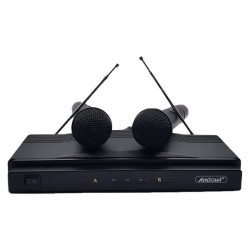 Karaoke Σύστημα με Ασύρματα Μικρόφωνα σε Μαύρο Χρώμα Q-MIC590 Andowl