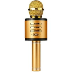 Ασύρματο Μικρόφωνο Karaoke V9 σε Χρυσό Χρώμα