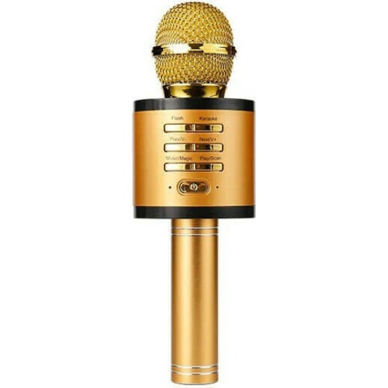Ασύρματο Μικρόφωνο Karaoke V9 σε Χρυσό Χρώμα