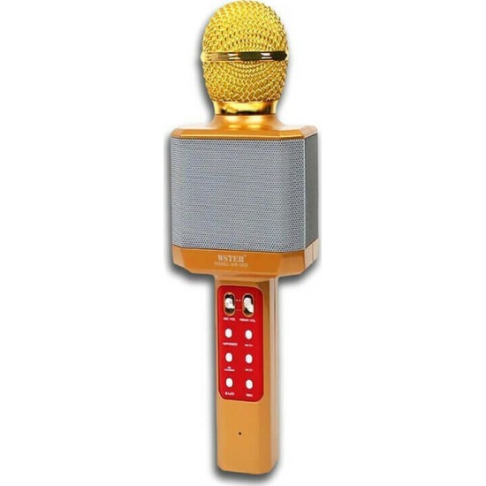 Ασύρματο Bluetooth Mικρόφωνο KARAOKE Hχείο Mp3 Player WSTER - Disco Light Microphone WS-1828 Μαύρο Χρυσό Ασύρματο Bluetooth Mικρόφωνο KARAOKE Hχείο Mp3 Player WSTER - Disco Light Microphone WS-1828 Μαύρο Χρυσό