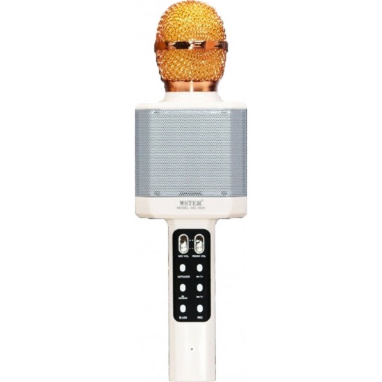 Ασύρματο Bluetooth Mικρόφωνο KARAOKE Hχείο Mp3 Player WSTER - Disco Light Microphone WS-1828 Μαύρο Λευκό Ασύρματο Bluetooth Mικρόφωνο KARAOKE Hχείο Mp3 Player WSTER - Disco Light Microphone WS-1828 Μαύρο Λευκό