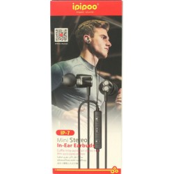 Ipipoo iP-7 In-ear Handsfree με Βύσμα 3.5mm Μαύρο