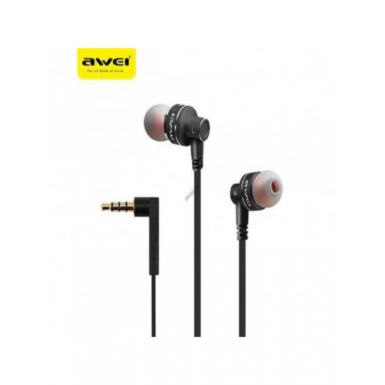 Ακουστικά AWEI ES-690M X-Bass. Stereo Earphone & Microphone, Black