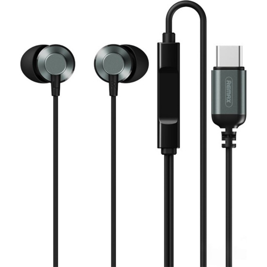 Remax RM-512a In-ear Handsfree με Βύσμα USB-C Μαύρο