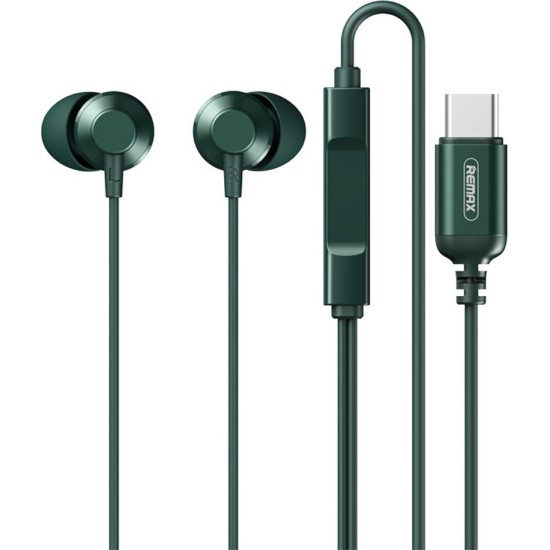 Remax RM-512a In-ear Handsfree με Βύσμα USB-C Πράσινο