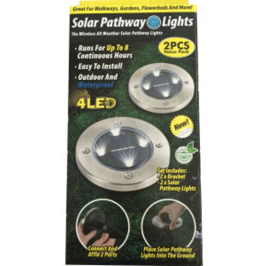 Ηλιακά φώτα 4 LED Solar Pathway Lights - 2 τμχ