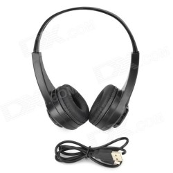 Qinyin MD-333 Multifunction MP3 Player Headset Headphone w/ TF Slot - Black