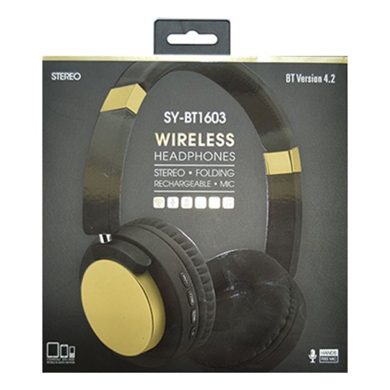 WIRELESS HEADPHONES SY-BT1603 GOLD