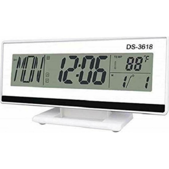 Ρολόι Ξυπνητήρι Με Αισθητήρα Ήχου LCD Οθόνη Και Ένδειξη Θερμοκρασίας – OEM DS-3618 Λευκό Ρολόι Ξυπνητήρι Με Αισθητήρα Ήχου LCD Οθόνη Και Ένδειξη Θερμοκρασίας – OEM DS-3618 Λευκό