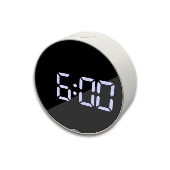 Επιτραπέζιο Ψηφιακό Ρολόι Καθρέπτης με Ξυπνητήρι, Ημερομηνία, Θερμοκρασία, και Λευκά ψηφία DT-6505 Digital Led Mirror Clock (oem)