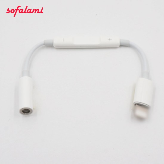 Cell Phone Multi Adjust volume Play Pause wire control adapter to 3.5mm Aux Headphone Jack Audio For iPhone 7 8 Plus ios 10.3 11