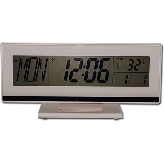 Tuelip Ψηφιακό φωνητικό έλεγχο Ξυπνητήρι LCD ξυπνητήρι λευκό
