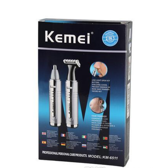 KEMEI ΕΠΑΝΑΦΟΡΤΙΖΟΜΕΝΟ TRIMMER ΜΥΤΗΣ ΑΥΤΙΩΝ ΜΟΥΣΙ 2 ΣΕ 1 KM-6511