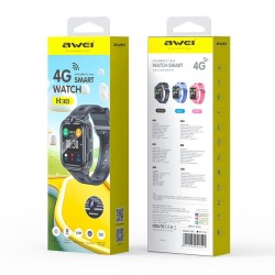 Awei H30 Παιδικό Smartwatch με GPS, Κάμερα και Καουτσούκ/Πλαστικό Λουράκι Μαύρο H30 Ροζ