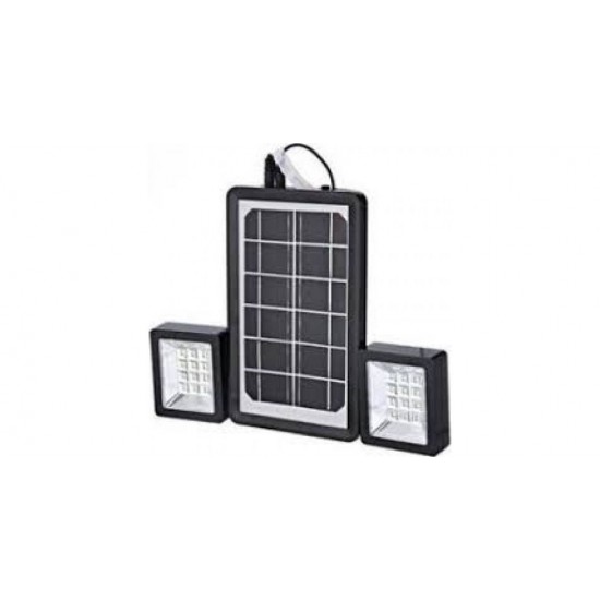 Mini Ηλιακό Σύστημα Φωτισμού με Solar Panel 3W & Powerbank USB & Προβολείς 12 LED 2x100LM
