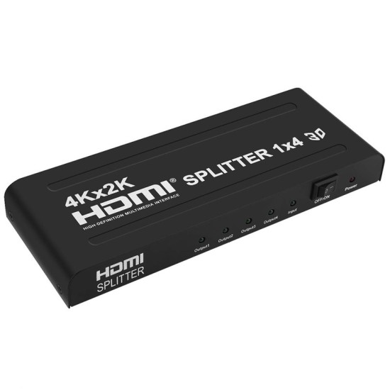 CHM-1004-4K HDMI Splitter 1x4 (1 είσοδος / 4 εξόδους) Ultra HD 4K/2K, 1080P, Full HD/3D, Ver 1.4, HDCP