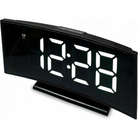 Καθρέφτης-Ψηφιακό Επιτραπέζιο Ρολόι με Οθόνη Λευκό LED, Ξυπνητήρι, Ημερολόγιο και Θερμόμετρο DS 3621X-MAX