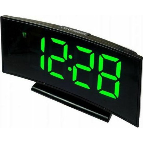Ψηφιακό Ρολόι / Ξυπνητήρι Καθρέπτης με LED Οθόνη & Πράσινα Ψηφία, Επιτραπέζιο Μαύρο DS-3621L