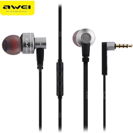 Awei ES10TY In-ear Handsfree με Βύσμα 3.5mm Ασημί