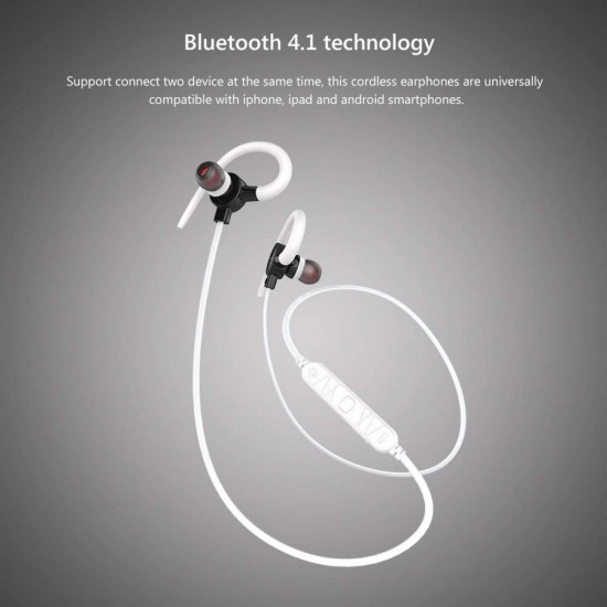 Awei A620BL Handsfree Sweatproof Magnetic Ασύρματα Ακουστικά Sports Ear-Hook Bluetooth Headset με Μικρόφωνο - White