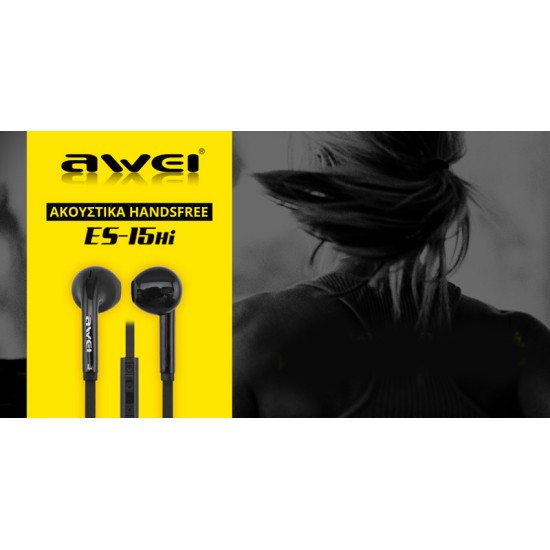 HandsFree Ακουστικά Awei ES-15Hi (Μαύρο)