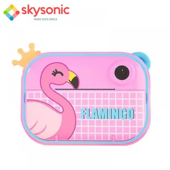 Instant Kids Compact Φωτογραφική Μηχανή 12MP με Οθόνη 2.4" Θερμικής Εκτύπωσης Flamingo Πολύχρωμη