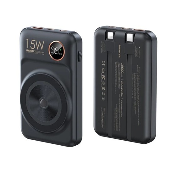 Remax Rpp-527 Power Bank 10000mAh 20W με Θύρα USB-A και Θύρα USB-C Μαύρο