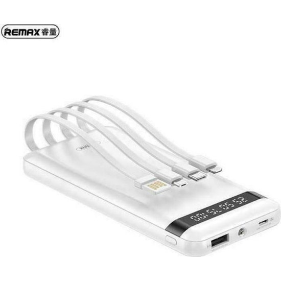 Remax  Power Bank 10000mAh με 6 Θύρες USB-A Λευκό
